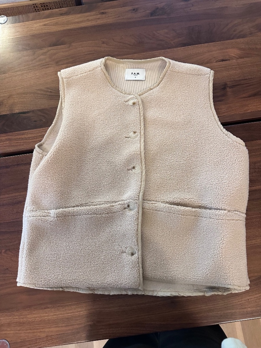 FAM Paris Gilet (Vest) - Cream - Size Small